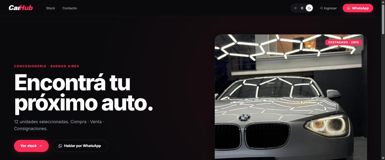 CarHub — web pública, encontrá tu próximo auto